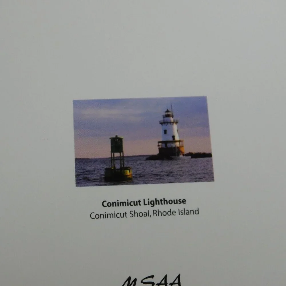 Lot of 5 Lighthouse Note Cards With Envelopes Blank Montauk Point Conimicut MSAA